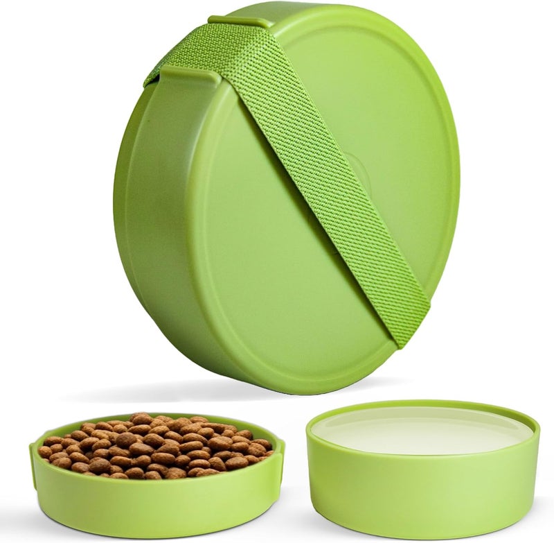 Barkin' Trails Barkin’ Trails Travel Dog Bowls, Portable Outdoor Water, BPA-Free, Food Grade Plastic Dog Travel Bowl, Camping Essentials & Container (Matcha) - Image 1